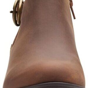 Clarks Women's Adreena Field Ankle Boot, Dark Tan Leather, 6.5 Medium US